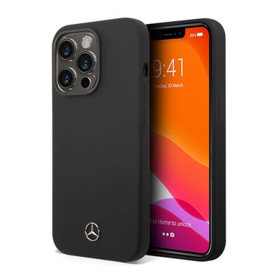 Mercedes-Benz Magsafe Compatibility Liquid Silicone Case iPhone 14 Pro Compatibility - Black