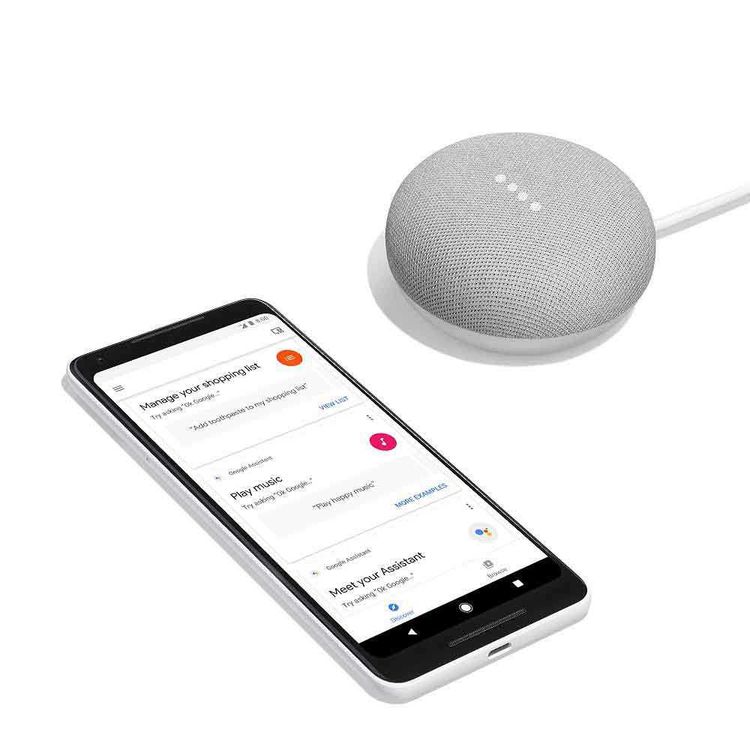 Google Home Mini Smart Speaker - Chalk GA00210
