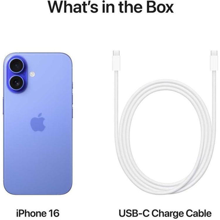 Apple iPhone 16 with 256GB Capacity & Dual SIM, 6.1‑inch Screen Size, USB-C Connector Type, 6‑Core CPU, 5‑Core GPU, 5G Network Technology, Splash, Water & Dust Resistant, International Version - Ultramarine