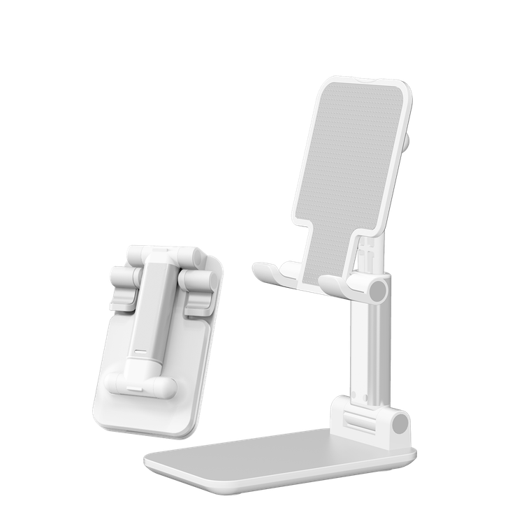 Devia Desktop Tablet Phone Stand, Adjustable, Lazy Stand, Anti-Slip Design, Safe & Secured, Portable Stand for Smartphones, Tablet, etc., Bedside, Office, Kitchen Table - White
