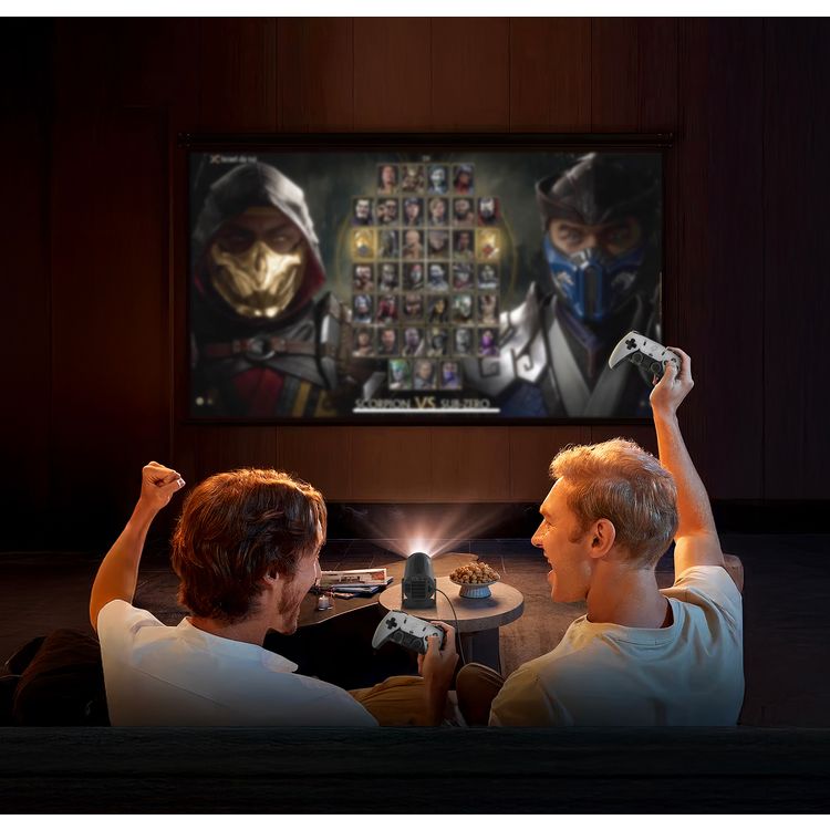 Porodo Gaming 4K Projector with Auto Keystone and Gamepad Controller, Android 11.0 Operating System, Wi-Fi 2.4/5 GHz and BT 5.0 Connectivity, English + 23 Languages - Black