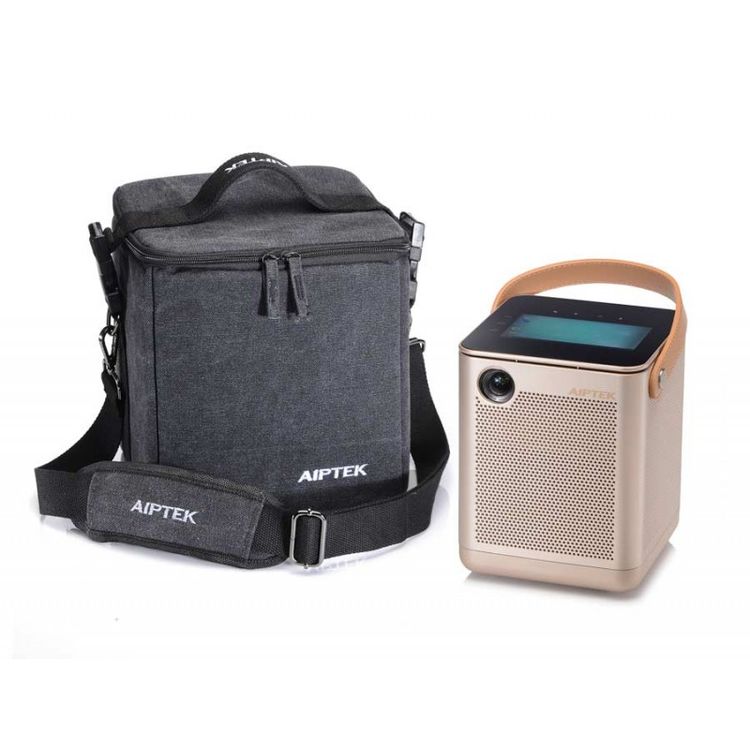 Aiptek Wireless Quad-Directions Mini BoomBox Projector P800 with 4K Video Playback - Stylish Carry Strap Design - HDMI Port