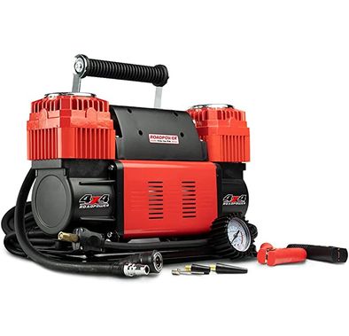 Roadpower Dual Cylinder Car Air Compressor Ultra Extreme 4X4 Tire Super Air Flow Portable with Carry Bag