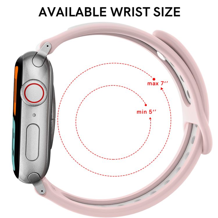 AhaStyle حزام ساعة أبل من السيليكون الفاخر بتصميم ديوتون 38/40 ملم حزام رياضي متوافق مع سلسلة ساعات ابل SE / 6/5/4/3 - وردي