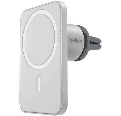 بيلكين ماغسيف حامل فتحة تهوية السيارة طليعة لأجهزة ايفون 12 و 12 برو و 12 بروماكس و 12 ميني (تحافظ على جميع طرازات ايفون 12 مثبتة مغناطيسيًا أثناء القيادة) - رمادي