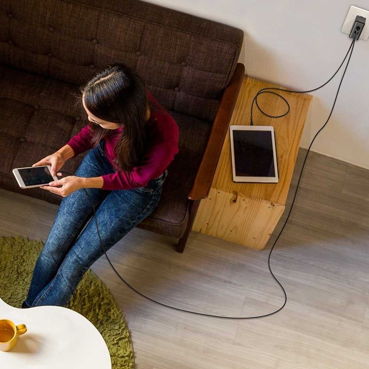 RAVPower 2 Pack Cable Compatible for iPhone Lightning Devices - Soft & Fire-Resistant TPE Connector - Fast Charging Cord - Long Lasting Durable Cable - Black