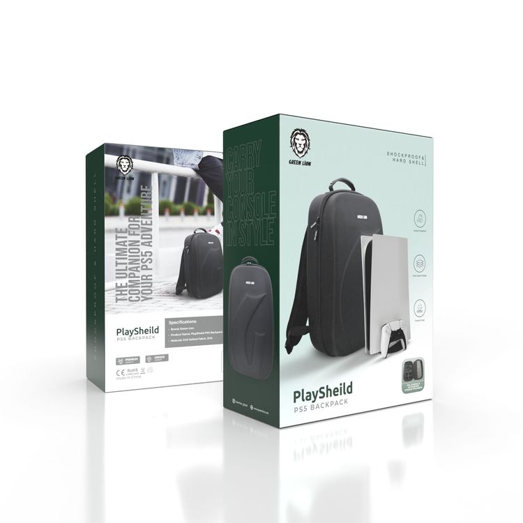 حقيبة ظهر بلاي شيلد بلايستيشن 5 من جرين ليون - أسود