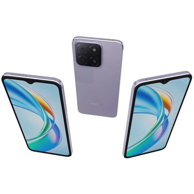 هاتف هواوي هونور X5b بلس إصدار TRA، 6.56 بوصة، 4 جيجابايت رام، 64 جيجابايت تخزين، 50 ميجابكسل، شريحتي اتصال، أندرويد 14، GSM، HSPA، LTE - بنفسجي لامع