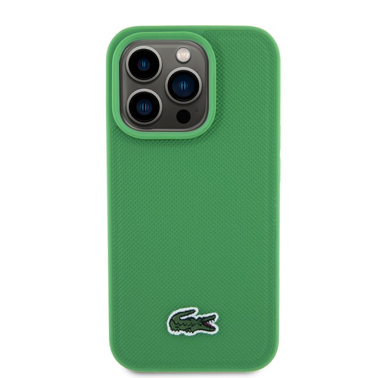 Lacoste HC MagSafe Iconic Petit Pique PU Woven Logo for iPhone 15 Series - Green - iPhone 15 Pro