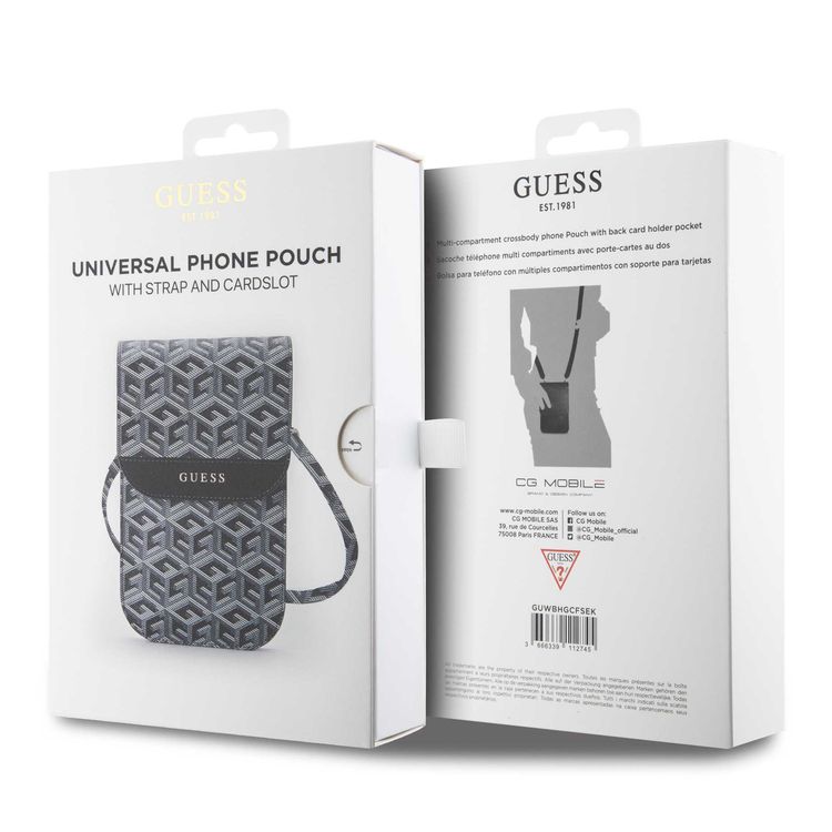 Guess Gcube Stripe Wallet Bag - Black