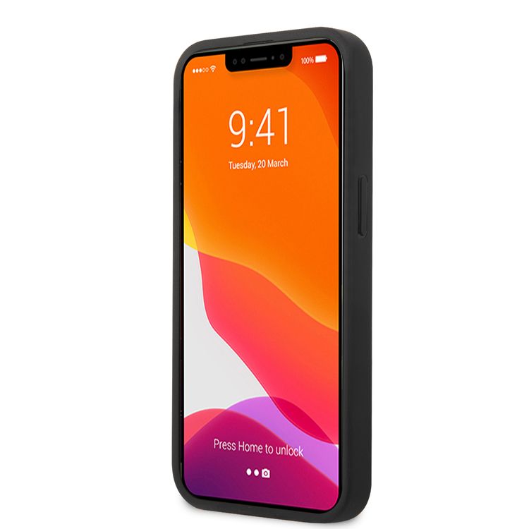 CG MOBILE AMG Hard Case with PU Carbon Effect Leather & Red Stitching Line Hot Stamped Logo Compatible for iPhone 13 Pro Max (6.7") Easy Access to All Ports, Shock-Absorption, Anti-Scratch, & Drop Protection Back Cover Suitable with Wireless Charging Officially Licensed