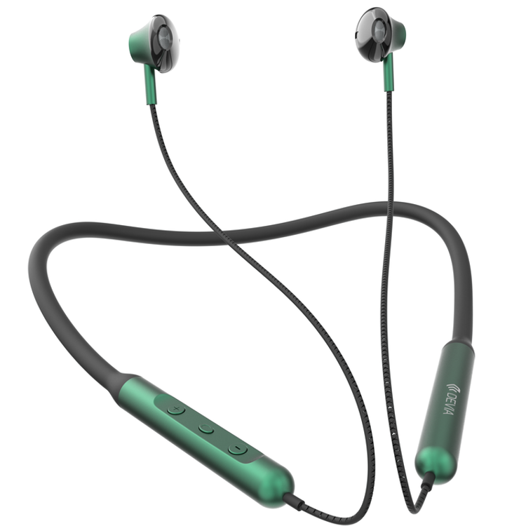 Devia Smart Series Silicone Neckband Headset | Ergonomic Design Bluetooth Headset - Gray / Silver