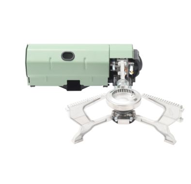 موقد غاز صغير أحادي الشعلة للتخييم من بورودو لايف ستايل، 2600 وات، مصنوع من الفولاذ المقاوم للصدأ، والنحاس، والألومنيوم، ومادة النايلون، ووضع الإشعال الإلكتروني، محمول - أخضر 