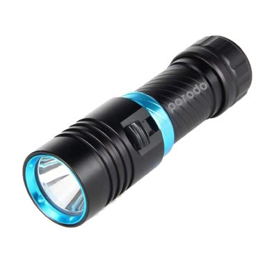 Porodo Camping Rechargeable LED Flash Light With Case, Charging Stand and Cable - Black