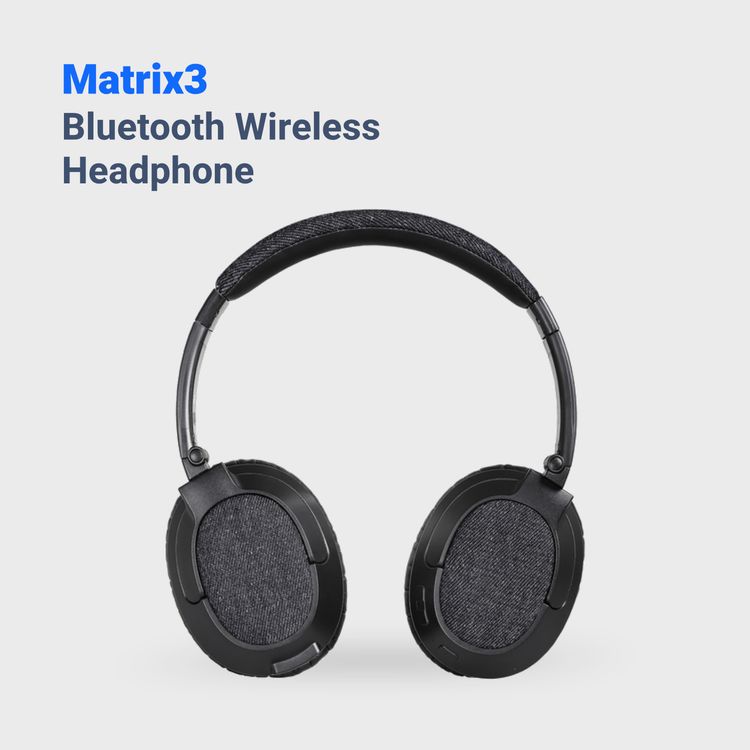 سماعات MEE audio Matrix3 بلوتوث اللاسلكية عالية الدقة مع زمن انتقال منخفض aptX (أسود)