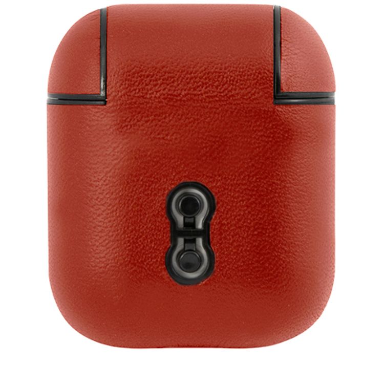 CG Mobile Ferrari FESA2LERE No Track Leather case With Metal Logo  for Airpods 1/2 Officially Licensed ,  High-Quality material , Dust Proof , Compatible with Airpods 1/2 - Red