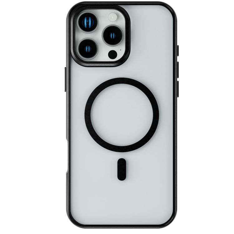 كفر حماية Levelo Elio PC مع حامل حلقي للكاميرا لهاتف iPhone 16 Pro، حامل مدمج، متوافق مع MagSafe - أسود 