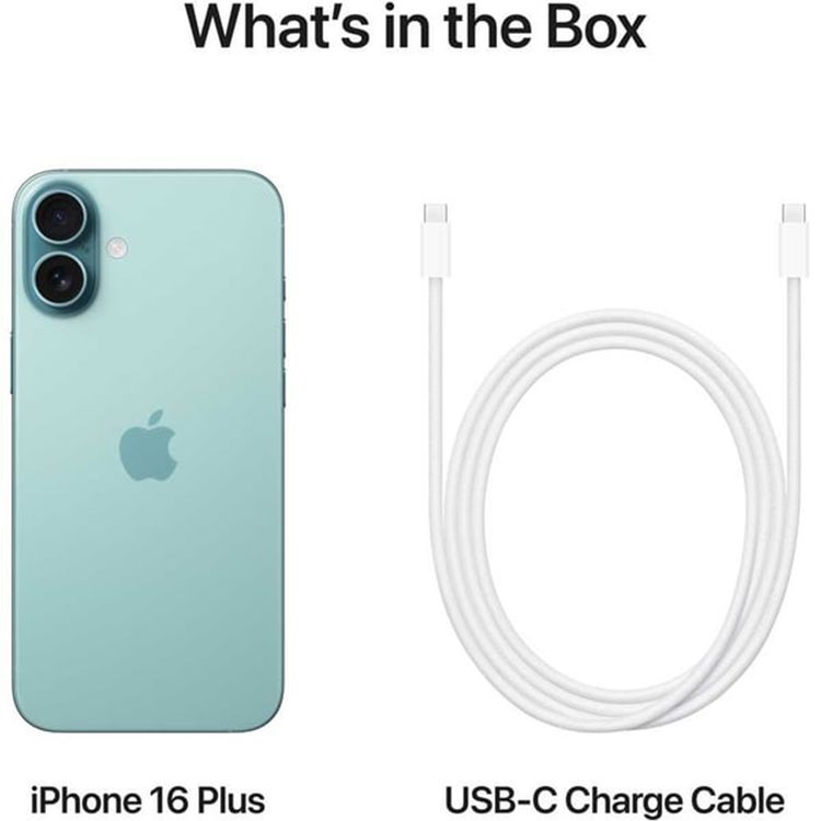 Apple iPhone 16 Plus with 128GB Capacity, 6.7‑inch Screen Size, USB-C Connector Type, 6‑Core CPU, 5‑Core GPU, 5G Network Technology, Splash, Water & Dust Resistant, Middle East Version - Teal