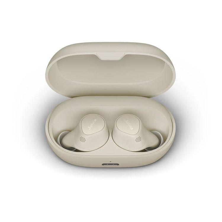 سماعات أذن لاسلكية حقيقية من جابرا إيليت 7 برو، سماعات أذن لاسلكية حقيقية، إلغاء الضوضاء النشط، تقليل الضوضاء أثناء المكالمات، خاصية HearThrough، وضع Mono - ذهبي وبيج