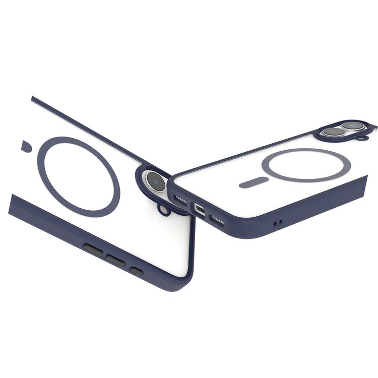 Levelo MagSafe Solo Case for iPhone 16 Plus, Clearview Technology, 3H Scratch Resistance, Hybrid Construction - Deep Blue