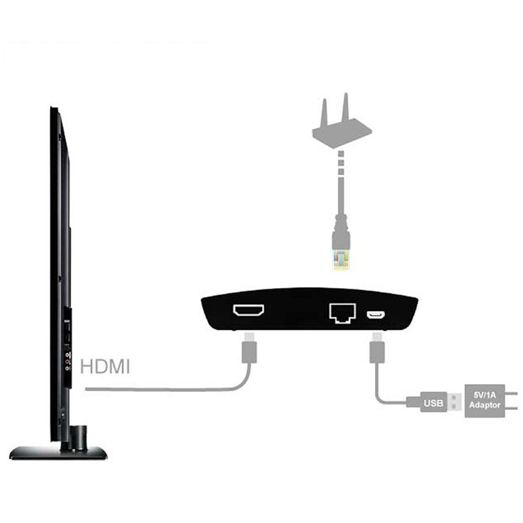EZCast LAN Box Wireless Sharing 1080P HDMI LAN OTA يدعم Miracast/DLNA/Airplay مع Ethernet RJ45 - 