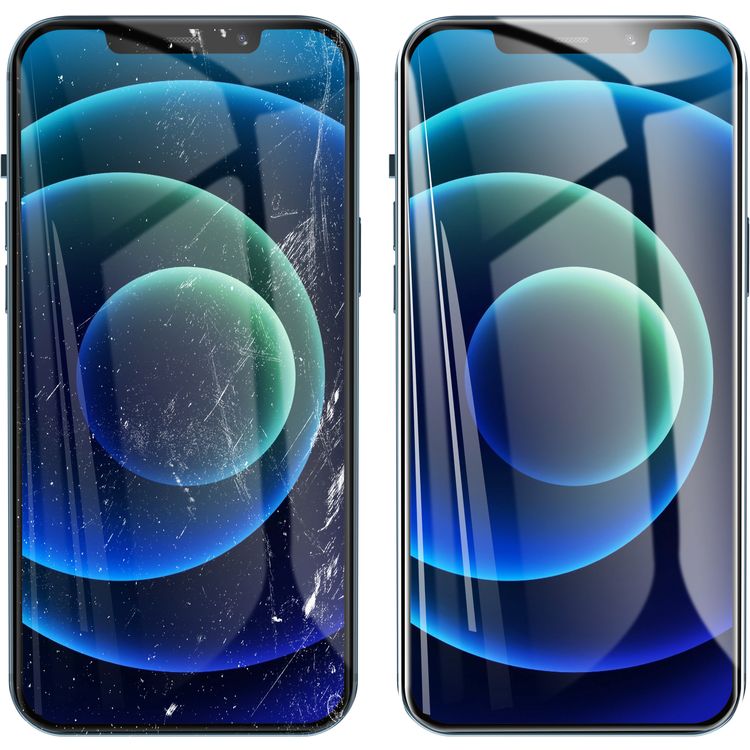 واقي شاشة  من غرين 360 درجة زيرو سينس نانو عالي الدقة من مادة بولي يوريثان الحراري متوافق مع ايفون 12 برو ماكس (6.7 بوصة) ، مضاد لبصمات الأصابع ، مقاوم للصدمات ومقاوم للصدمات وممتص، واقي خلفي - شفاف