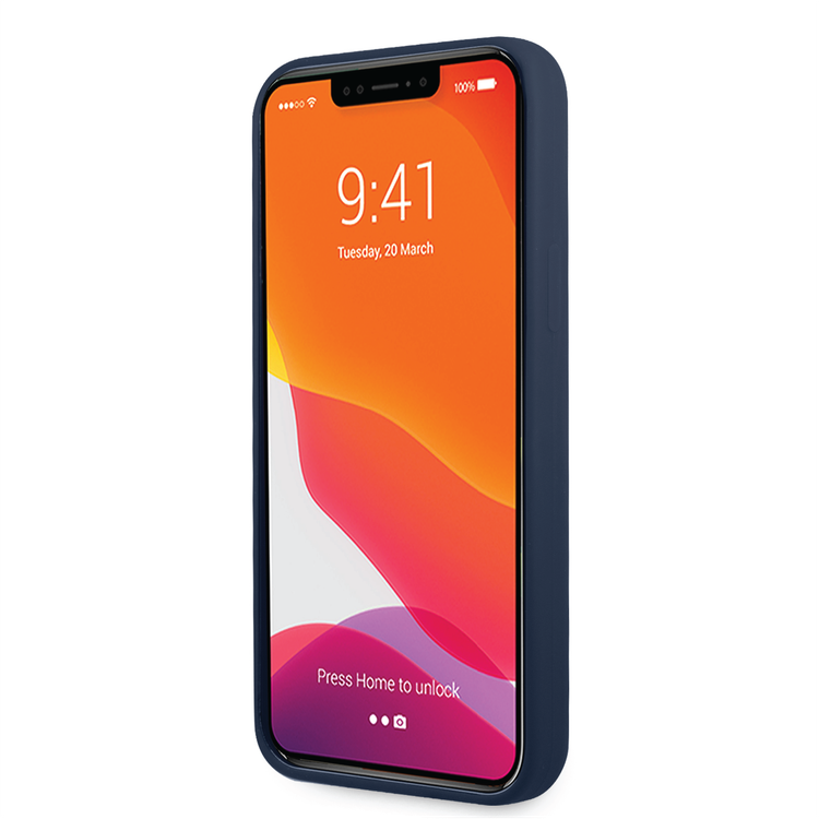 Lacoste Hard Case Liquid Silicone / Microfiber Glossy Printing Logo Compatible with iPhone 14 Pro - Blue