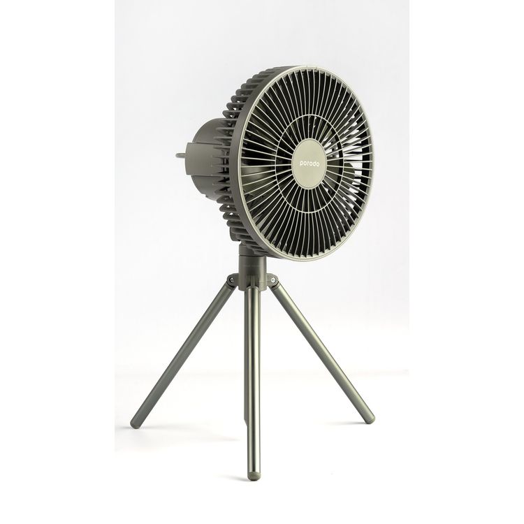 مروحة تخييم خارجية من بورودو لايف ستايل مع جهاز تحكم عن بعد وإضاءة LED بقدرة 10000 مللي أمبير في الساعة - أخضر