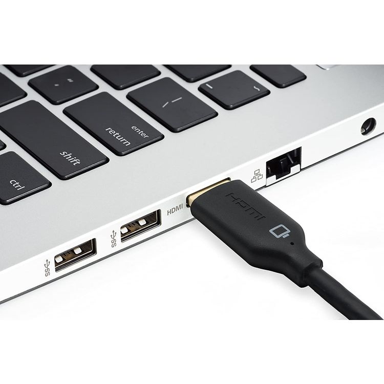 بيلكين كابل HDMI عالي السرعة 2متر يدعم عالي الدقة 1080بيكسل مع إيثرنت 10.2 جيجابت في الثانية ، دقة سينما 4ك، متوافق مع ثلاثي الابعاد ، قناة إرجاع الصوت - أسود