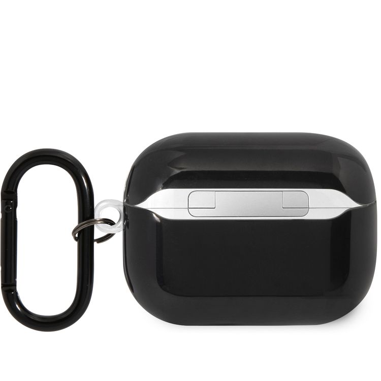 حافظة سماعات BMW M Collection لأيربودز بتصميم TPU خطوط ثلاثية الألوان وشعار مطبوعة بلمعة تتناسب مع أيربودز برو - أسود