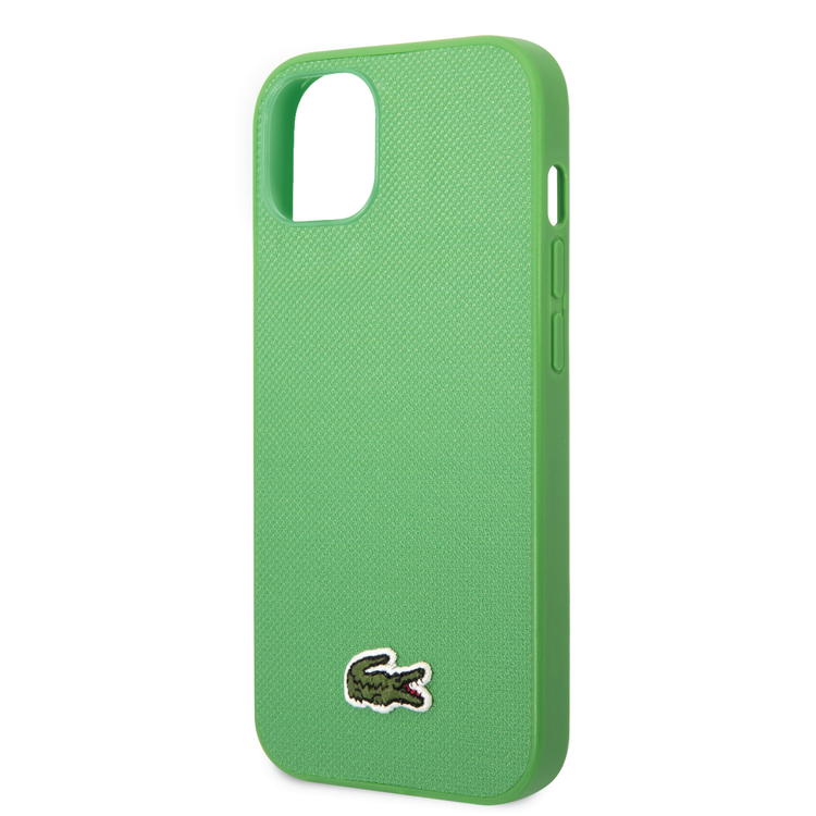 Lacoste Hard Case Iconic Petit Pique PU Woven Logo Estragon Compatible with iPhone 14 Plus - Green