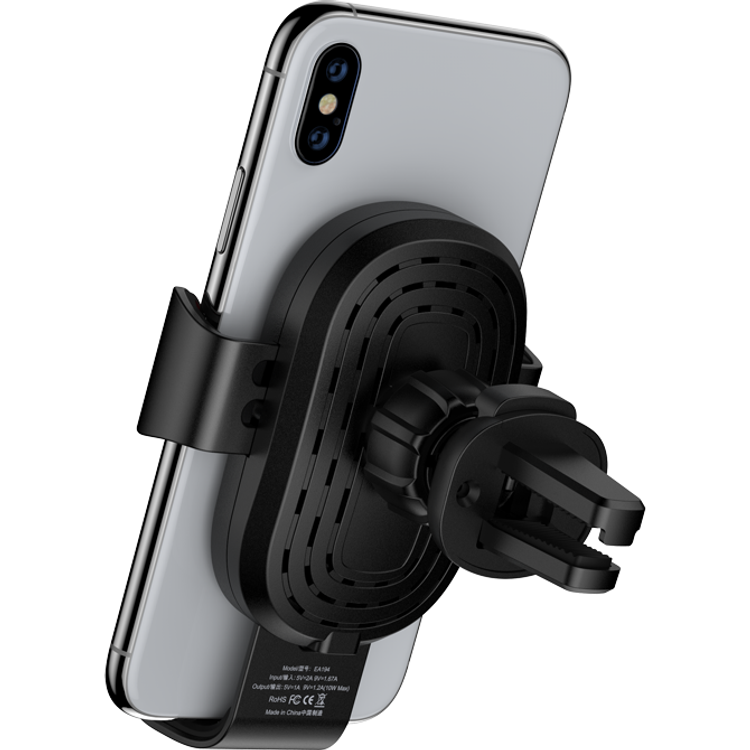 Devia Gravity Sensor Car Air Vent Wireless Charger Phone Holder (10W) - BK