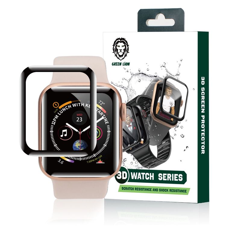 Green Lion 3D AG Matte Glass Screen Protector 40mm for Apple Watch 4/5, Full Protective Bumper Cover Case, Shock Absorbent & Anti-Scratch Replacement Case - Clear