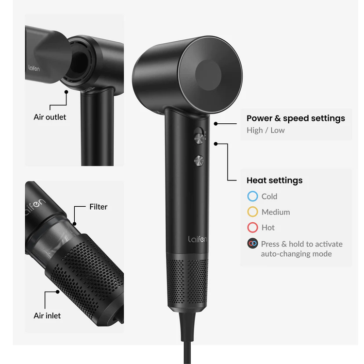 مجفف شعر خاص من لايفن سويفت - أسود