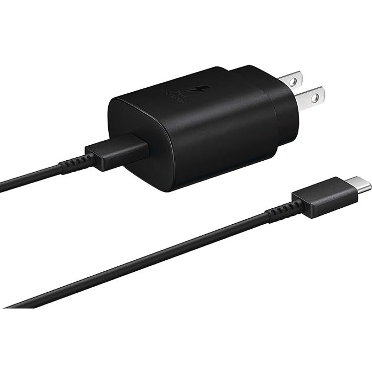 Samsung 25W PD USB-C Adapter 2 pin, Supports super fast charging with 25 watts  - Black