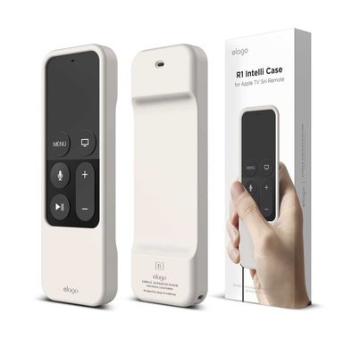  إيلاغو جراب R1 Intelli متوافق مع جهاز ابل تي في سيري ريموت 4K / الجيل الرابع - تقنية المغناطي وامتصاص الصدمات ، ابيض حليبي