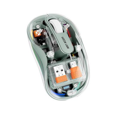 Green Lion Wireless Turtle Mouse, Connects to Up to 3 Devices Simultaneously, 3 Million Times Clicking Life, Up to 2400DPI Resolution, Rechargeable 400mAh Battery, 10m Distance Range - Green