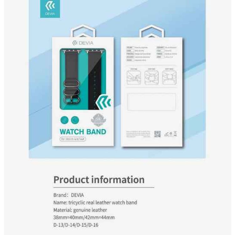 Devia Tricyclic Real Leather Watch Band 38/40mm - Green