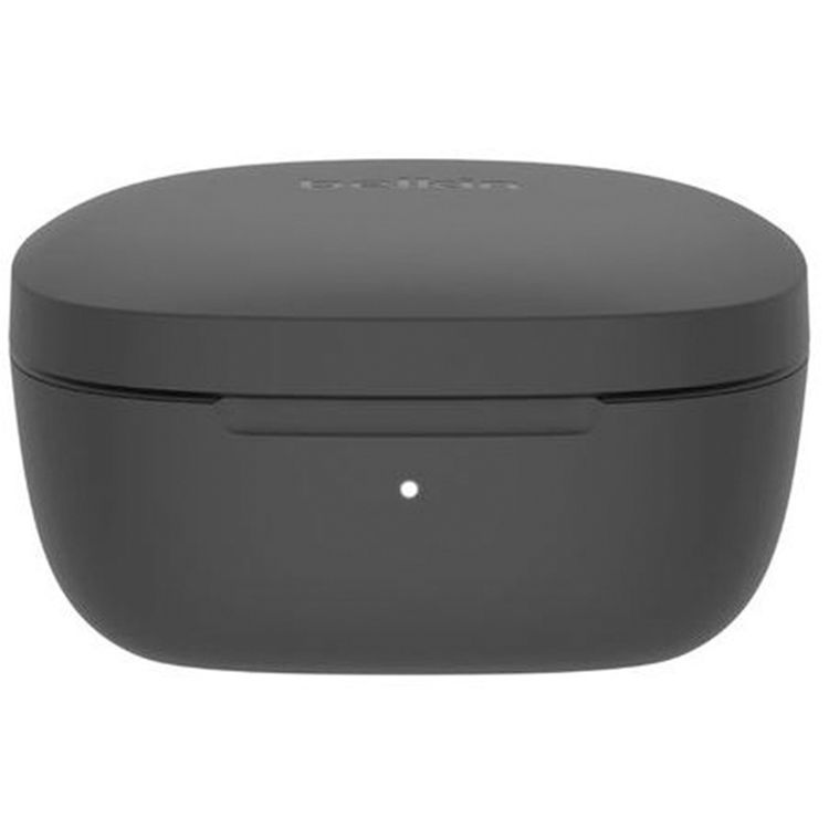 سماعات بلکین SoundForm Pulse لإلغاء الضوضاء، ثلاث ميكروفونات لكل سماعة، محركات ديناميكية بحجم 12 مم، تصميم مريح، وضع مونو، 35 ساعة عمر البطارية - أسود