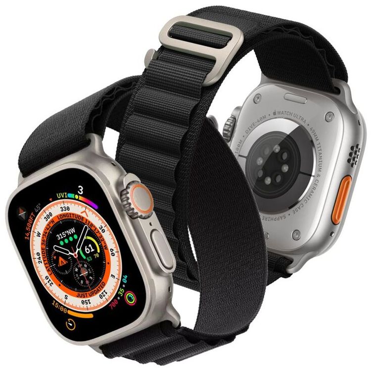 HYPHEN Watch Strap Nylon Loop for Apple Ultra (Medium) - Black