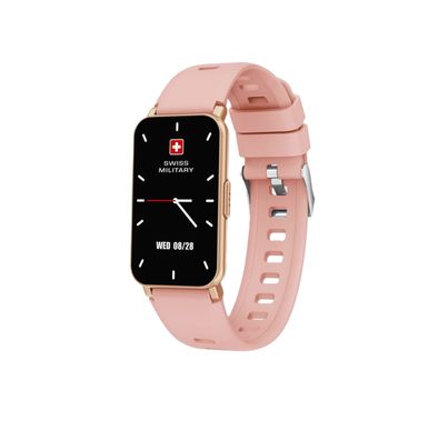 Swiss Military Rhine Smart Watch 1.45” IPS Display, 10 Days Battey Life, English & Arabic Supported, iOS 11 & Android 5, Waterproof - Pink