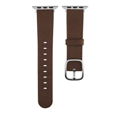 Devia Real Leather Watch Band 42/44mm - Dark Brown