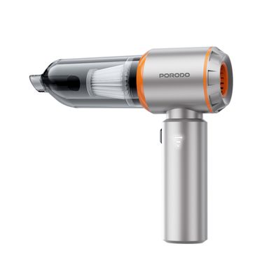 Porodo Lifestyle Dual Mode Air Duster & Vacuum, 3 Speed Level, 15kPa Suction Power, Washable HEPA Filer, 2000mAh Battery Capacity, 200 mL Vacuum Bin, Type-C Charging Port, 100W Brushless Motor - Black