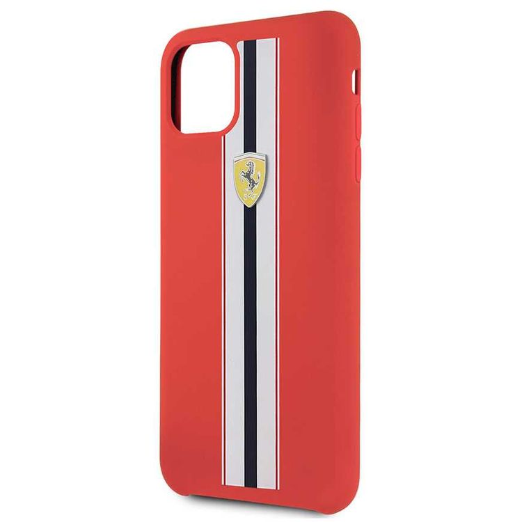 CG MOBILE Silicone Phone Case On Track & Stripes Compatible for iPhone 11 Pro Max (6.5") Drop Protection Mobile Case Officially Licensed - Red
