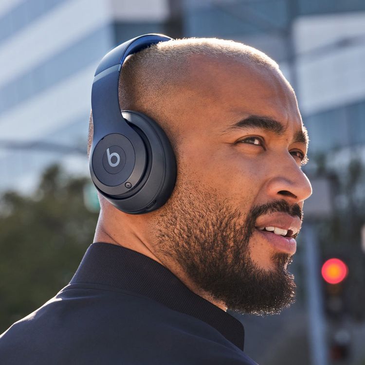 Beats Studio Pro Wireless/Wired Headphones with Iconic Sound, Portable & Lightweight Design, Head Tracking, Carrying Case - Navy