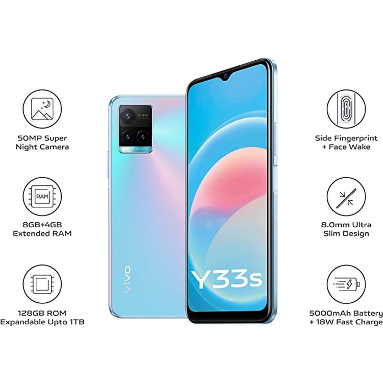 Vivo Y33s Dual SIM 8GB RAM and 128GB 4G LTE Midday Dream GLOBAL