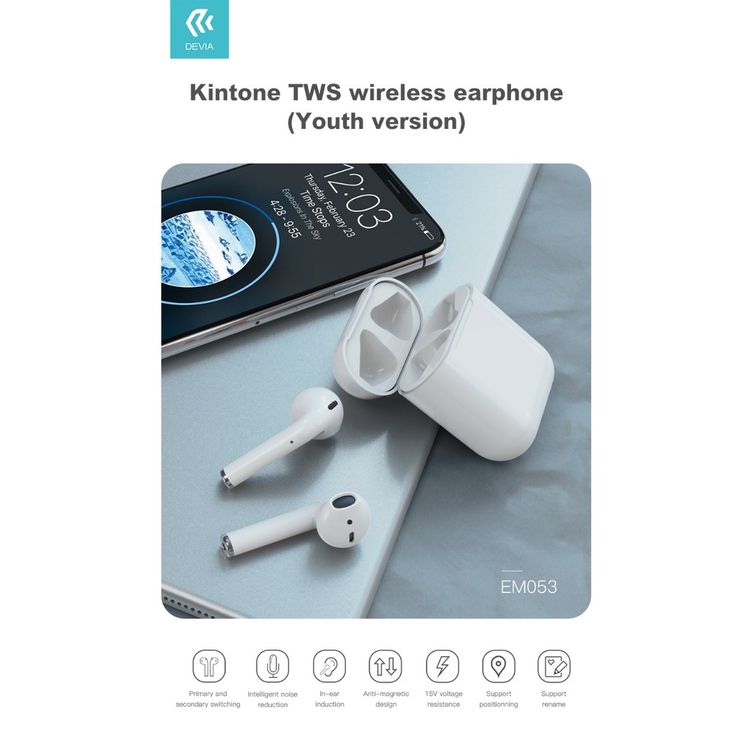 Devia Kintone TWS wireless earphone (SE) - White