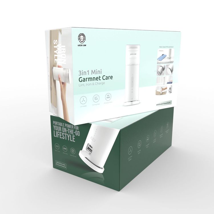 مكواة بخار لاسلكية صغيرة محمولة 3 في 1 من جرين ليون - أبيض