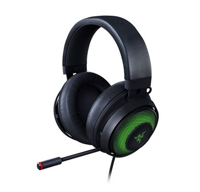 Razer Kraken Ultimate USB Surround Sound Headset with ANC Microphone, Chroma RGB Lighting, Retractable Active Noise Cancelling Mic, Aluminum & Steel Frame - Black