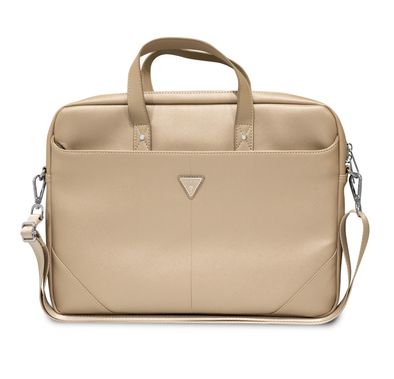 Guess Saffiano Bag With Hot Stamp - Beige